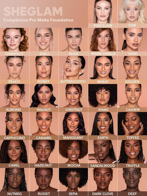 SHEGLAM Full Coverage Foundation Makeup - Long Lasting Waterproof Matte Liquid Foundation (Golden)