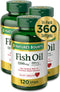 Nature’s Bounty Fish Oil, 1200mg, 360mg Omega-3, 120 Softgels (3 Pack, 360 Total)