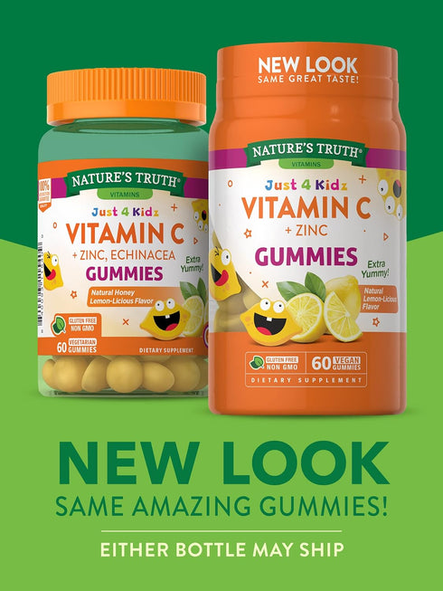 Vitamin C Gummies for Kids with Zinc, 60 Count, Vegetarian, Non-GMO & Gluten Free by Natures Truth