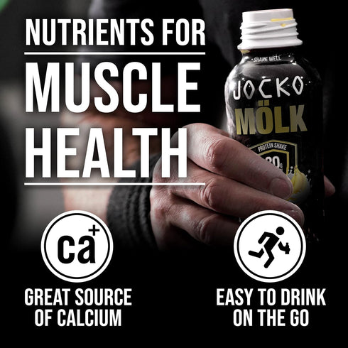 Jocko Moelk Protein Shakes, KETO Friendly, 30g Grass Fed Protein, 12 FL Oz, 12pk (Banana Cream)