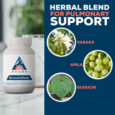 Immune-Support 90 (1 Count) Ayush Herbs Bronchotone - Bronchial Support, Respiratory and Support Supplement for Women