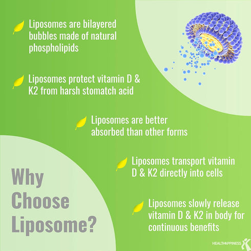 UpNourish Liposomal D3 & K2 MK-7, 365 Mini Softgels - 5000 IU Vitamin D3 & 100 mcg Vitamin K2 for Bone Health