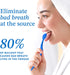 Soft Bristle Tongue Brush for Adults (2 Pack), Ergonomic Handle & Protective Cap, Improve Oral Hygiene & Reduce Bad