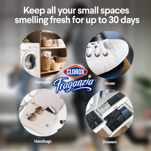 Clorox Fraganzia Deodorizing Balls, 6 Count, Lavender with Eucalyptus, No-Plug Air Freshener for Shoes, Gym Bags