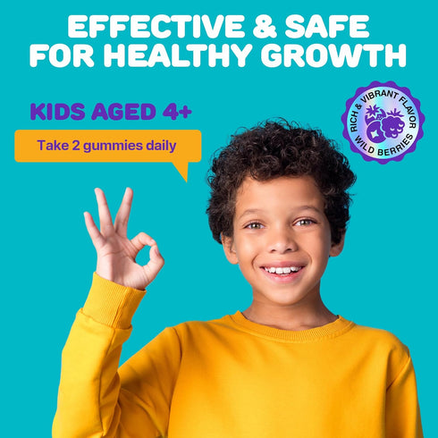 Gummies K2 60 Height Growth for Kids - Growth Vitamins for Teens, Height Increase Multivitamin for Boys & Girls