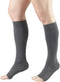 Truform Compression Stockings for Men and Women, 20-30 mmHg, Knee High Length, Open Toe, Gray, Large