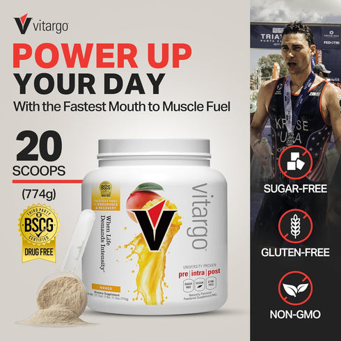 Vitargo Carbohydrate Powder | 1 LB Mango Pre Workout & Post Workout | Feed Muscle Glycogen 2X FASTER