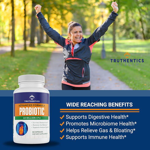 Probiotic, 40 Billion CFUs with Prebiotics, 60 Count, Probiotics with Lactobacillus and Bifidobacterium for Men & Women