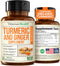 Turmeric Supplement with Ginger Root for Joint & Digestion Support, 60 Caps