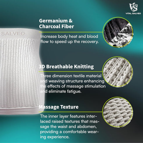 Vital Salveo Circulation Sleeve, Germanium Waist Lumbar/Back, One Size