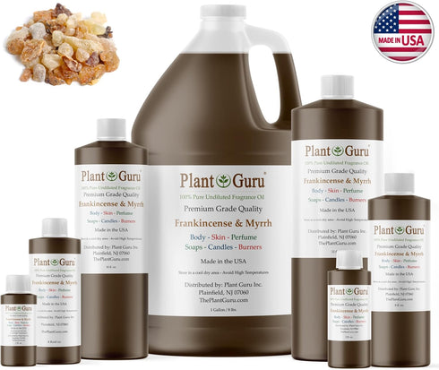 Frankincense and Myrrh Fragrance Oil 4 fl. oz. Scented Oil for DIY Soap Making, Candles, Bath Bombs, Body Butters. Used in Aromatherapy Diffusers, Burners and Warmers. Add to Lotions and Creams.