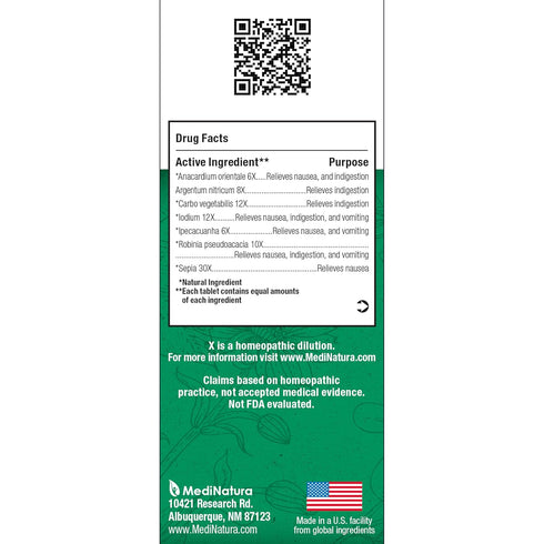 BHI Nausea Natural Relief 7 Multi-Symptom Homeopathic Active Ingredients Help Relieve Nausea, Vomiting, Bloating & Indigestion Non-Drowsy Remedy Soothes Discomfort for Women & Men - 100 Tablets