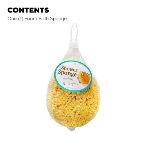 Jacent Deep Cleaning Foam Body Sponge for Bath and Shower, Soft Loofah Scrubber for Men & Women, Yellow