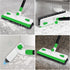 Xinran+ 3-in-1 Floor Scrub Brush with Long Handle, Scrape Scrubber Brush with Squeegee Stiff Bristle Deck Brush