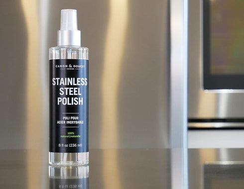 CARON & DOUCET Stainless Steel Polish - 100% Plant-Based, Non-Toxic Formulation, 8oz Concentrated
