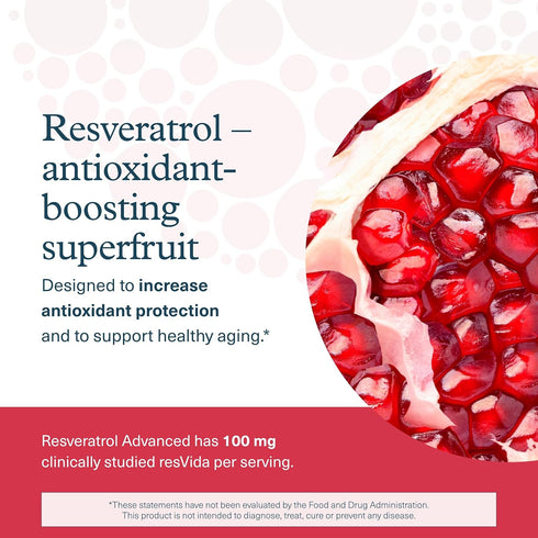Youtheory Resveratrol Advanced Antioxidant Formula - Premium Supplement with Super-Fruit Blend, 160 Tablets, Gluten Free