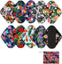 10 Pcs Reusable Menstrual Pad Set, 1Pc Mini Wet Bag + 9Pcs Light Flow Waterproof Mama Cloth Pads