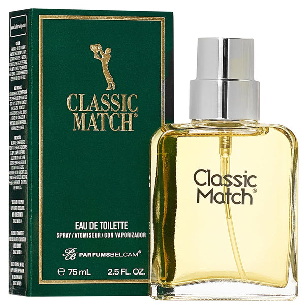 PB ParfumsBelcam Classic Match Green Eau De Toilette Spray for Men, Fresh Chypre Cologne, 2.5 Fl Oz