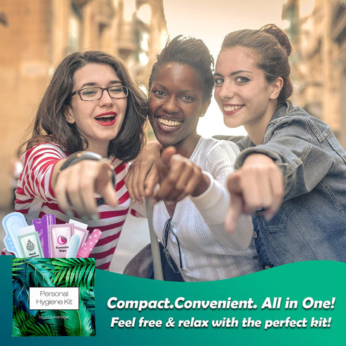 Menstrual Kit All-in-One, Convenience on The Go, Single Period Kit Pack for Travelling, Tweens & Teenagers