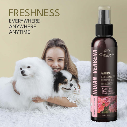Natural Air Freshener Spray - Geranium & Lemongrass Odor Eliminator, Non-Toxic Essential Oil Deodorizer