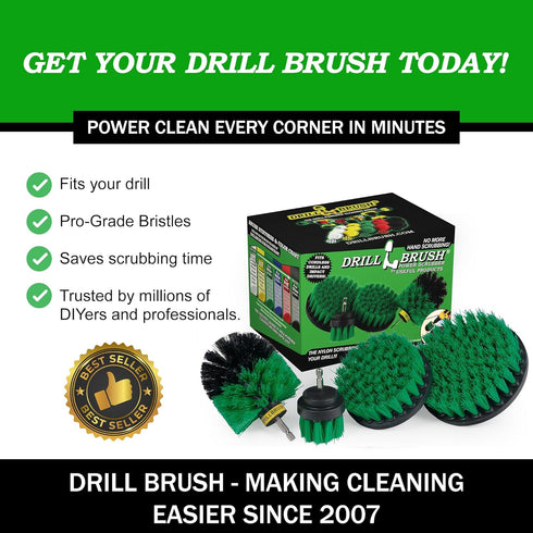 Set Set- Kitchen Drill Brush - Drill Powered Cleaning Tools for Stainless Steel Sink, Copper Sink, Stove Top, Oven
