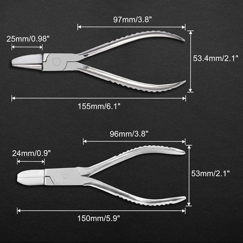 Round Nylon Jaw Eyeglasses Frame Pliers, 2 PCS Repair Kit with Screwdriver for Eyeglass Adjusting