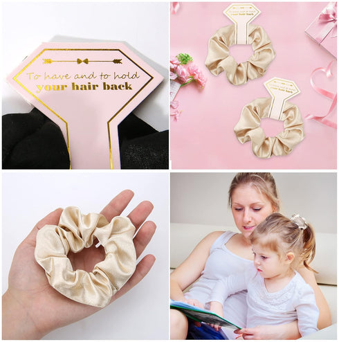 Satin Scrunchies 12 Pack - Proposal Gifts, Elastics Hair Ties for Bachelorette Party Favors, Bridal Wedding Parties