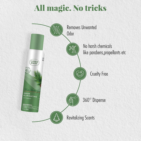 Citrus Magic 3-Ounce Holiday Odor Eliminating Air Freshener Spray, Pack of 3
