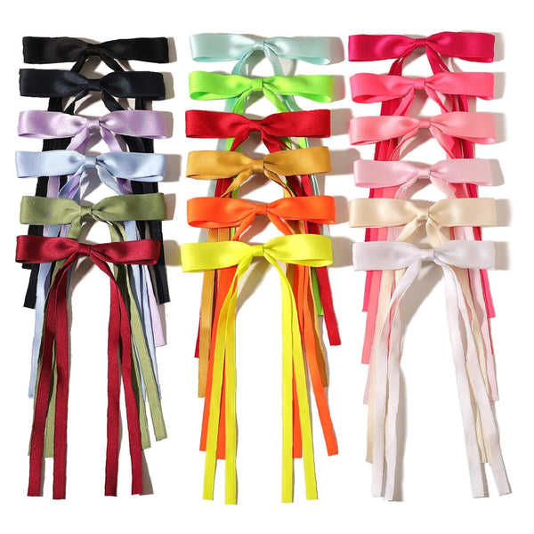 LFOUVRE Bow Hair Clips with Tassels, 18pcs Hair Accessories Set for Women and Girls
