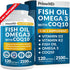 5-in-1 Fish Oil Omega 3 Supplements, Vitamins D3 & K2, CoQ10, 2100mg Per Serving, 120ct