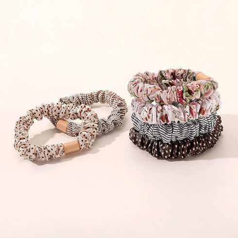 Silk Hair Ties Satin Scrunchies, Small Mini Scrunchy for Women, No Slip Hair Elastics, Ponytail Holder for Curly Hair