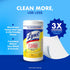 Pack 4 Lysol Disinfectant Wipes, Multi-Surface Antibacterial Cleaning Wipes, For Disinfecting and Cleaning, Lemon