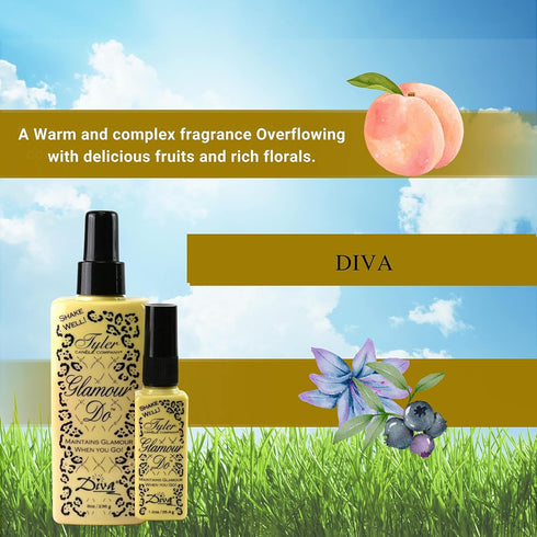 Tyler Diva Glamour Do Air Freshener Spray, 1.2 oz, Odor Eliminator for Strong Bathroom Odors