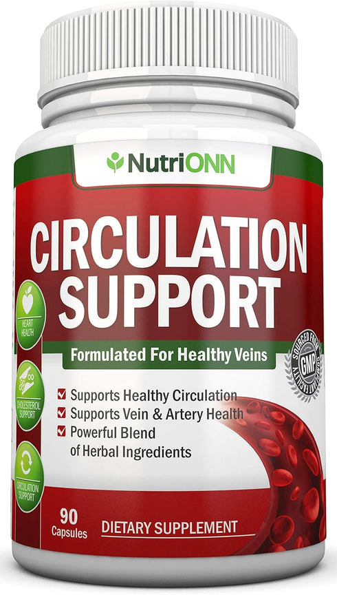 Blood Circulation Support - Herbal Supplement for Healthy Blood Flow, Promotes Leg Comfort with Natural Ingredients