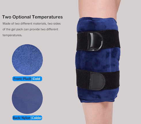 Koo-Care Knee Ice Pack for Injuries, Reusable Large Gel Wrap for Pain Relief, Swelling, and Post-Surgery Recovery