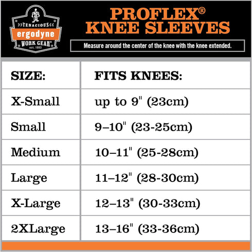 Ergodyne ProFlex 615 Knee Sleeve, Black, Large