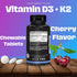 Halal Vitamin D3 with K2 Chewable Tablets, 90 Count, Vitamin D 2000 iu + Menaquinone-7 (MK7), Supports Heart Health,