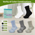 Seamless 9-12 10-13 Revosoxs Diabetic Crew Socks for Men Women,Bamboo Viscose Non-Binding Loose Top Wide Socks with Toe
