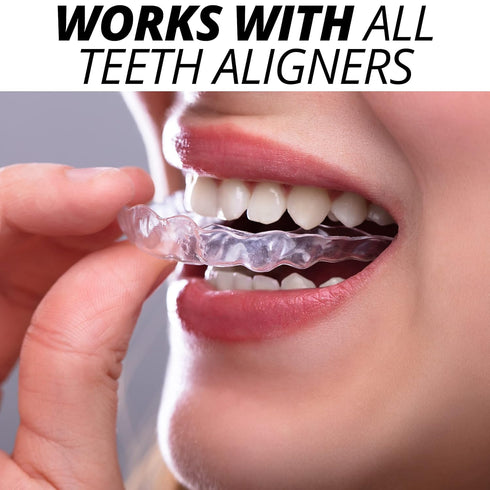 IXO Square-Shaped Aligner Seater Chewies for Invisalign Trays, 5-Pack with Mint Scented Storage Case