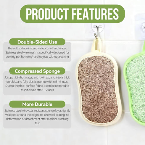 zuozuobubu 6PCS Countertops Kitchen Dish Sponge,Multi-Purpose Scrub Sponges,Dish Sponges Kitchen for Dishes