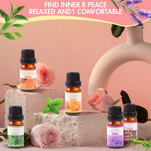 Mancasli Set, 10x10mL Set Essential Oils Blends & Singles - Peppermint, Lavender, Tea Tree,for Aromatherapy, Diffusers