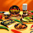 Sliner 100 Pcs Chili Cook Off Paper Party Supplies, 9'' Dinner Plates, 7'' Dessert Plates, and Napkins