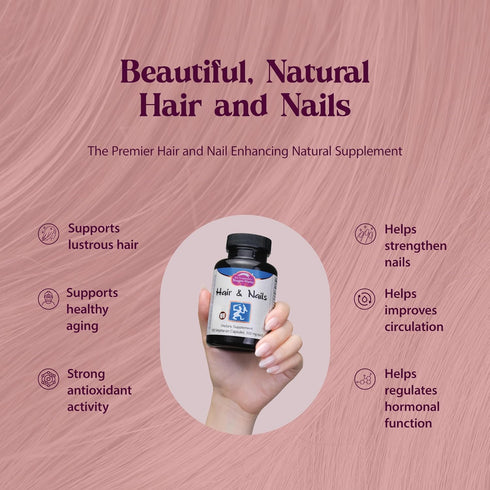Dragon Herbs Hair and Nails Supplement, All Natural, 100 Capsules