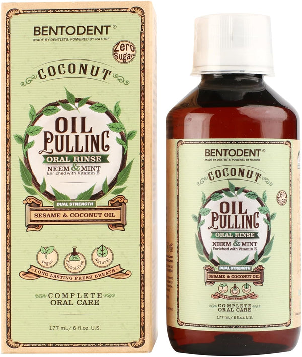 Bentodent Coconut Oil Pulling, Powerful Neem & Mint, Dual Strength of Sesame