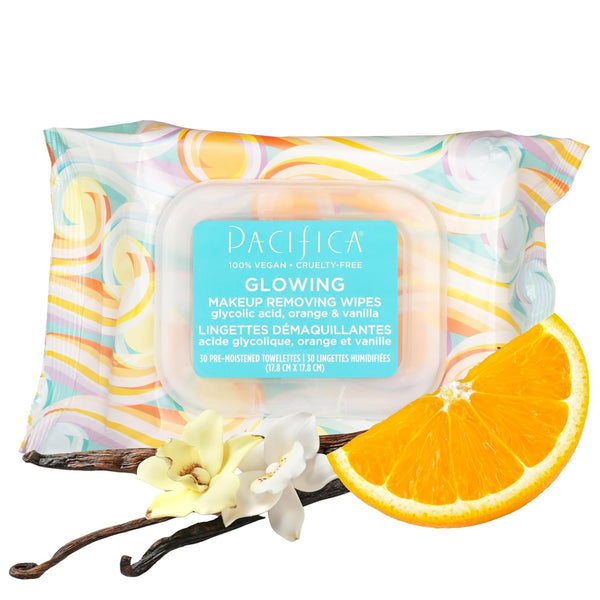 Pacifica Makeup Remover Face Wipes, Daily Cleansing & Exfoliating Towelettes, Biodegradable, 30 Count