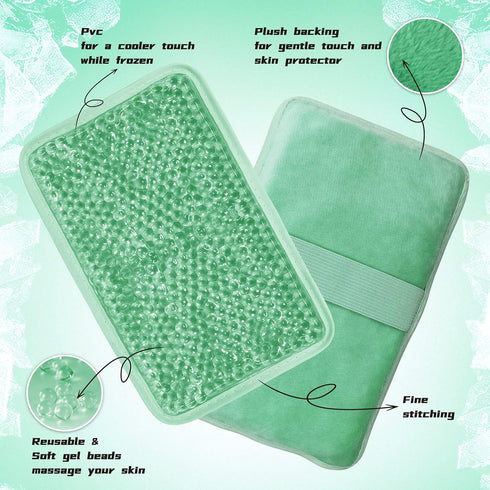 Gel Beads Ice Pack with Strap, Reusable Hot & Cold Pack Compress Therapy for Pain, Swelling, Injuries of Knee,