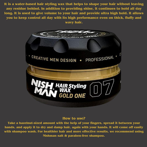 nishman Hair Styling Wax Gold One 150 ml