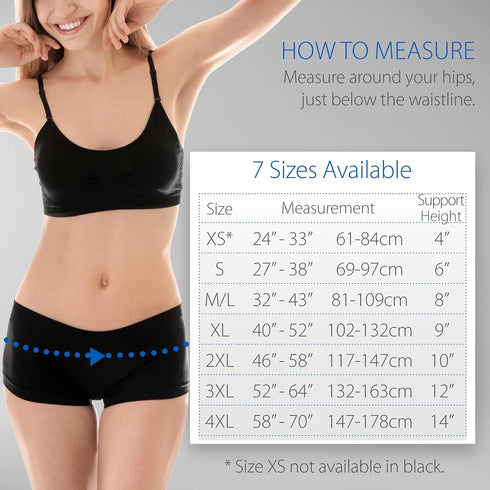 Adjustable Corfit LS Lumbar Support Back Brace for Pain Relief, Men/Women, Black, XLarge