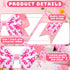 MTLEE 20 Pieces Pink Breast Cancer Awareness Cheer Hair Bows, 7.5 Inch Large Elastic Scrunchies