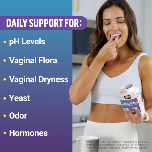 KSM-66 5B 60 Force Factor Vaginal Health Probiotic Supplement for Women with Ashwagandha & CFUs for pH Balance, Vaginal